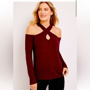 Cute cold shoulder sweater